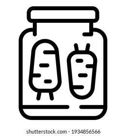 Carrots preserves icon. Outline carrots preserves vector icon for web design isolated on white background