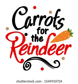 Carrots for the reindeer vector design. Winter stock images. Christmas home decor. Santa cookie plate designs. Holiday sign.