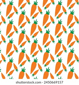 Carrot's seamless pattern is ideal for background design, children's book design or product packaging design.