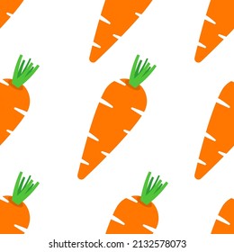 Carrots seamless pattern on white background.
