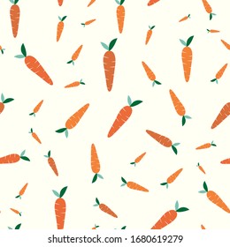Carrots seamless pattern with white background