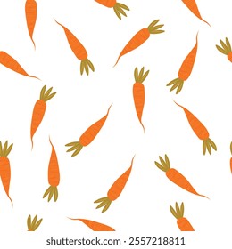 Carrots seanless pattern on white background.