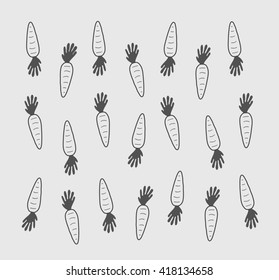 Carrots silhouettes pattern, vector illustration