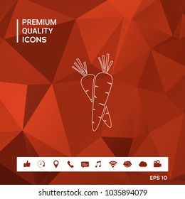 Carrots symbol line icon