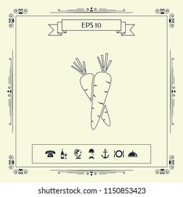 Carrots symbol line icon