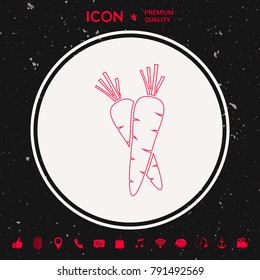 Carrots symbol line icon
