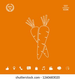 Carrots symbol line icon. Graphic elements for your design