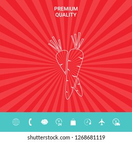 Carrots symbol line icon. Graphic elements for your design