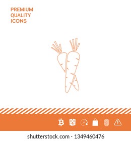 Carrots symbol line icon. Graphic elements for your design