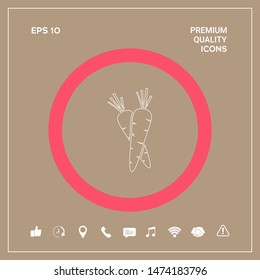 Carrots symbol line icon. Graphic elements for your design