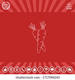 Carrots symbol line icon. Graphic elements for your design