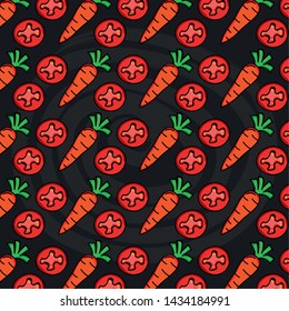 carrots and tomatoes vegetables pattern background