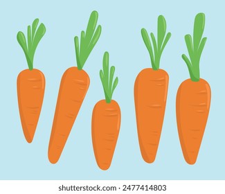 Carrots Vector Cute Playful Illustrations Set