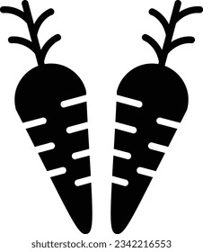 Carrots Vector Icon Glyph Style