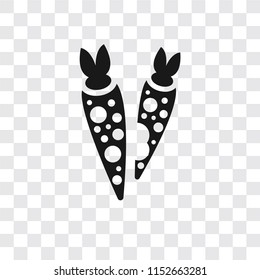 Carrots vector icon isolated on transparent background, Carrots logo concept