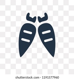 Carrots vector icon isolated on transparent background, Carrots transparency concept can be used web and mobile