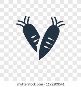 Carrots vector icon isolated on transparent background, Carrots transparency logo concept