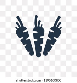 Carrots vector icon isolated on transparent background, Carrots transparency concept can be used web and mobile