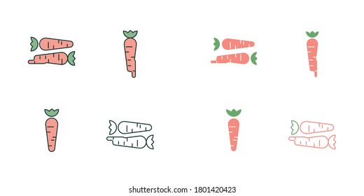 Carrots vector logo icon sign. Isolated object on background