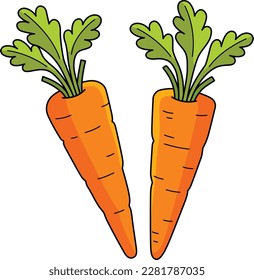 Zanahorias Vegetables Cartoon Colored Clipart 