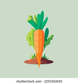 Carrots vegetable orange isolated flat color vector illustration