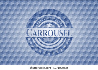 Carrousel blue polygonal emblem.