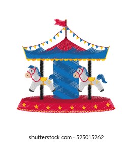 Carrousel circus festival icon vector illustration graphic design