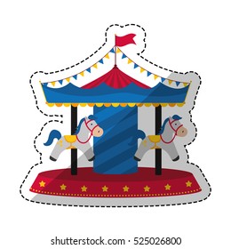 Carrousel circus festival icon vector illustration graphic design