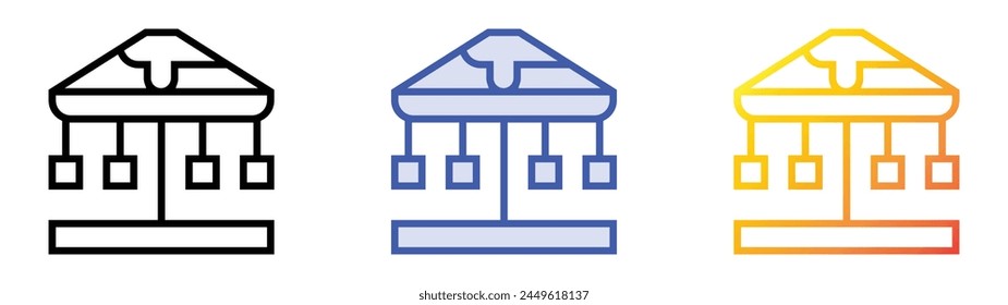 carrousel icon. Linear, Blue Fill and Gradient Style Design Isolated On White Background