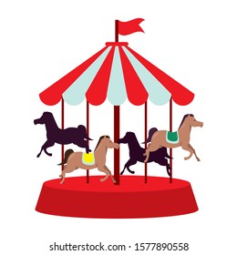 carrousel park attraction isolated icon vector illustration design