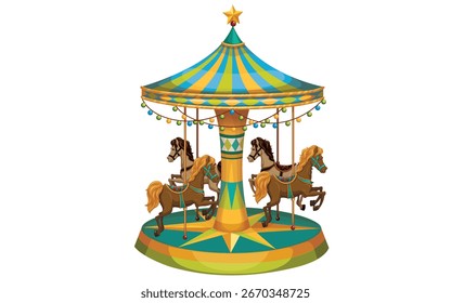 Carrousel ride stock vector graphics file