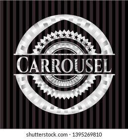 Carrousel silvery emblem or badge. Vector Illustration. Mosaic.