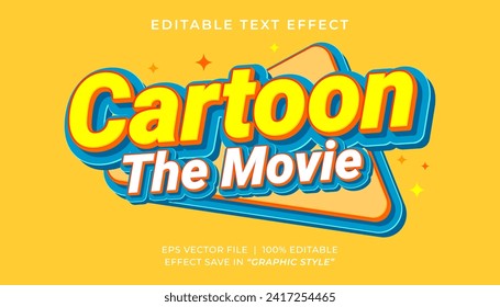 Carrtoon movie 3d editable text effect template