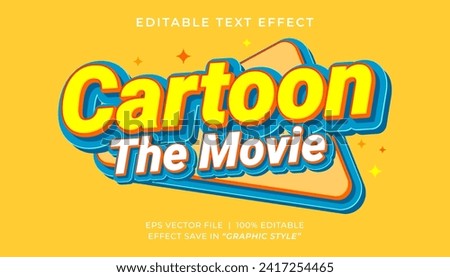 Carrtoon movie 3d editable text effect template