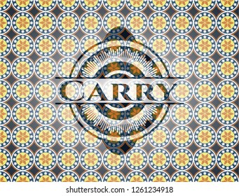 Carry arabic emblem background. Arabesque decoration.