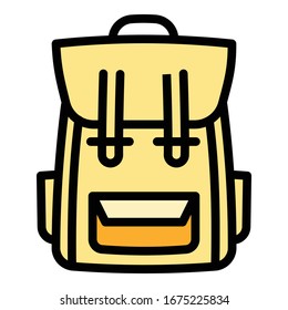 Carry backpack icon. Outline carry backpack vector icon for web design isolated on white background