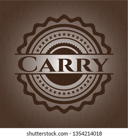 Carry badge with wooden background