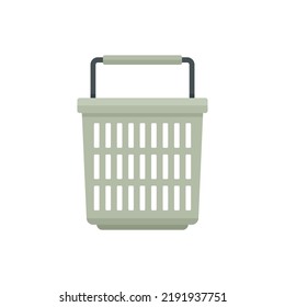 Carry big shop basket icon. Flat illustration of carry big shop basket vector icon isolated on white background