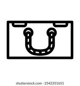 carry box cardboard packaging line icon vector. carry box cardboard packaging sign. isolated contour symbol black illustration