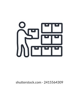 carry box icon. vector.Editable stroke.linear style sign for use web design,logo.Symbol illustration.