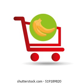 carry buying banana fruit icon graphic vector illustration eps 10