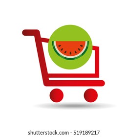 carry buying fruit watermelon icon graphic vector illustration eps 10