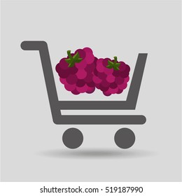 carry buying raspberry fruit icon graphic vector illustration eps 10