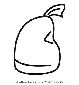 Carry element bag icon outline vector. Reuse trash bag. Used eco full