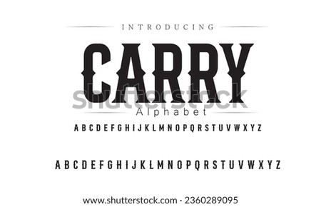 Carry Font. Alphabet. Script. Typeface. Label .Vintage typeface. For labels and different type designs
