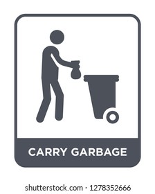 carry garbage icon vector on white background, carry garbage trendy filled icons from Behavior collection, carry garbage vector illustration