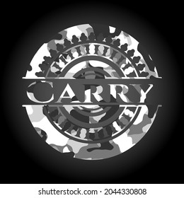 Llevar emblema camuflado gris. Ilustración vectorial. 