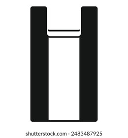 Tragegriff leere Müllbeutel-Symbol einfache Vektorgrafik. Ökologisches Element. Umweltsack