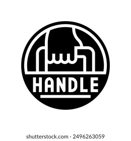 carry handle label product caution glyph icon vector. carry handle label product caution sign. isolated symbol illustration