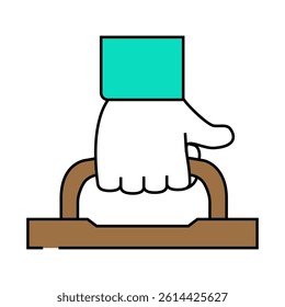 carry handle label product caution line icon vector. carry handle label product caution sign. isolated symbol illustration